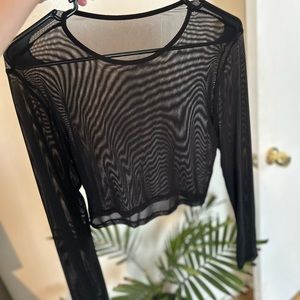 Forever 21 Black Sheer Crop Top
